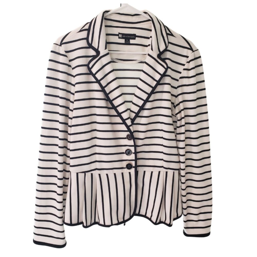 Valerie Bertonelli striped knit peplum blazer sz M